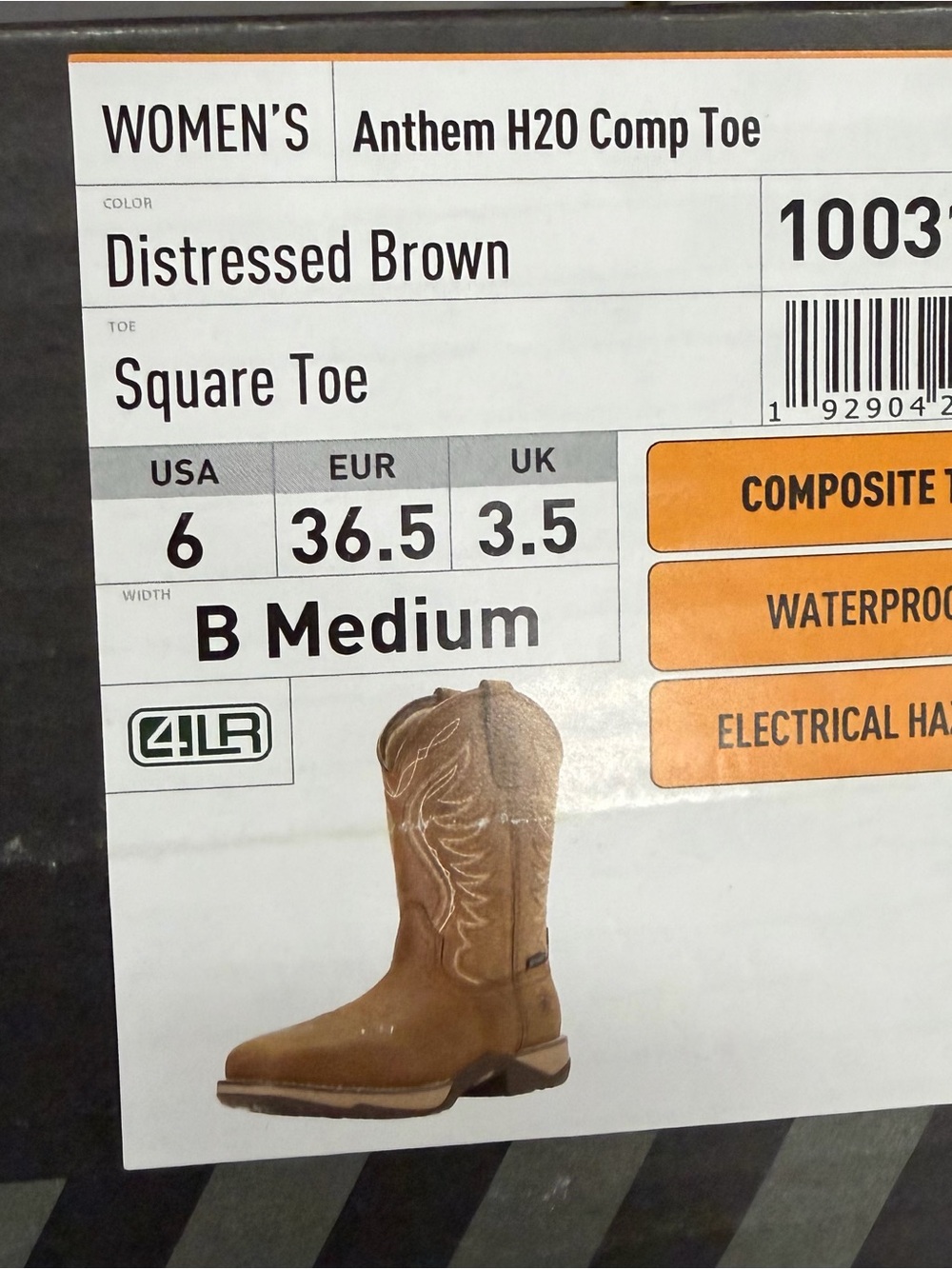 Ariat Brown and Tan Oil/Slip Resisting Boot Sole Detail